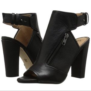 SPLENDID | Black Leather Open Toe Janet Boots 6.5